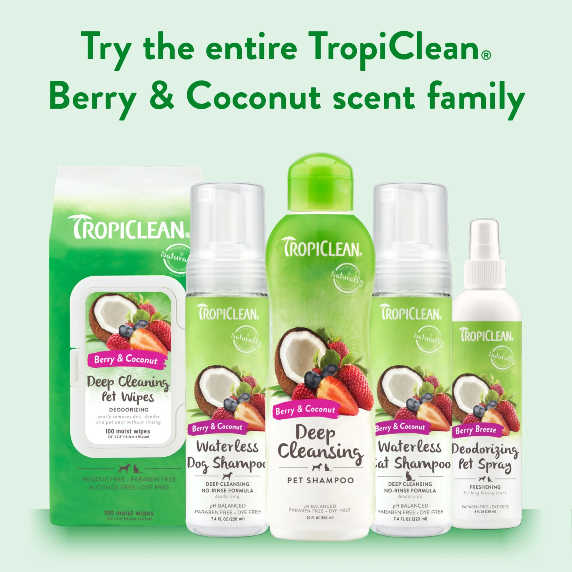 20% OFF: TropiClean Berry & Coconut Deep Cleansing Waterless Shampoo For Cats