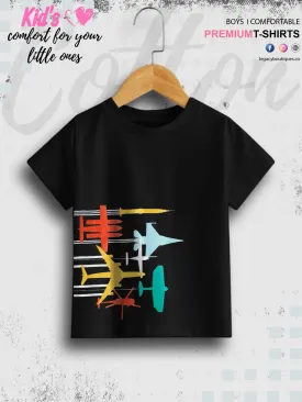 Aeroplane Printed 1 To 11 Year Kids Casual Baby Boys Summer Time T-Shirt In Lowest Price Only In BD