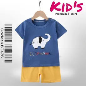 Baby Elephant Print Kids  T-Shirt Set