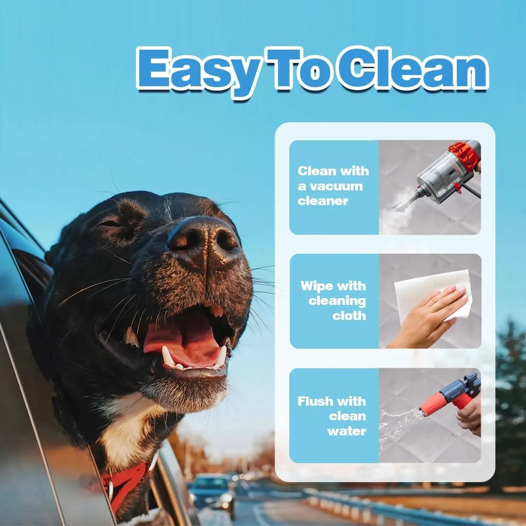 Back Seat Extender for Dogs with Escape-Proof Dog Car Barrier, Upgrated Firm Frame Dog Seat Cover for Back Seat Hard Bottom Holds 400lbs, WaterproofDog Travel Bed Backseat Cover for Car&SUV