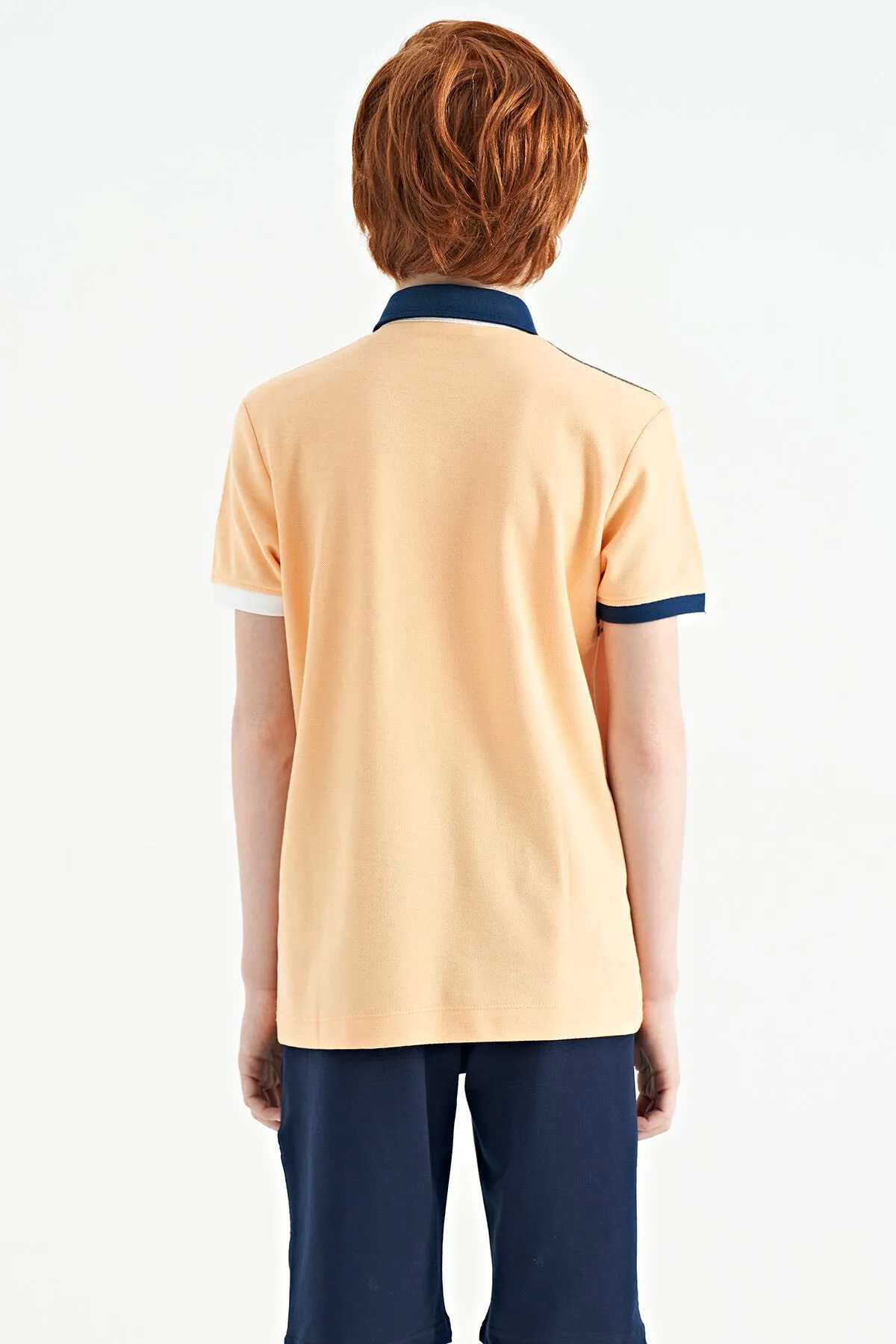 baski detayli pola yaka standart kalip erkek çocuk t-shirt - 11161