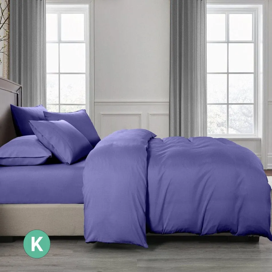 Bed Sheet Royal Comfort 2000TC 6 Piece Bamboo Sheet & Quilt Cover Set Cooling Breathable - King - Royal Blue