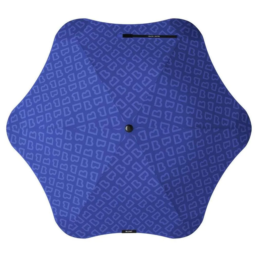Blunt Metro B Monogram Umbrella in Puddle Blue