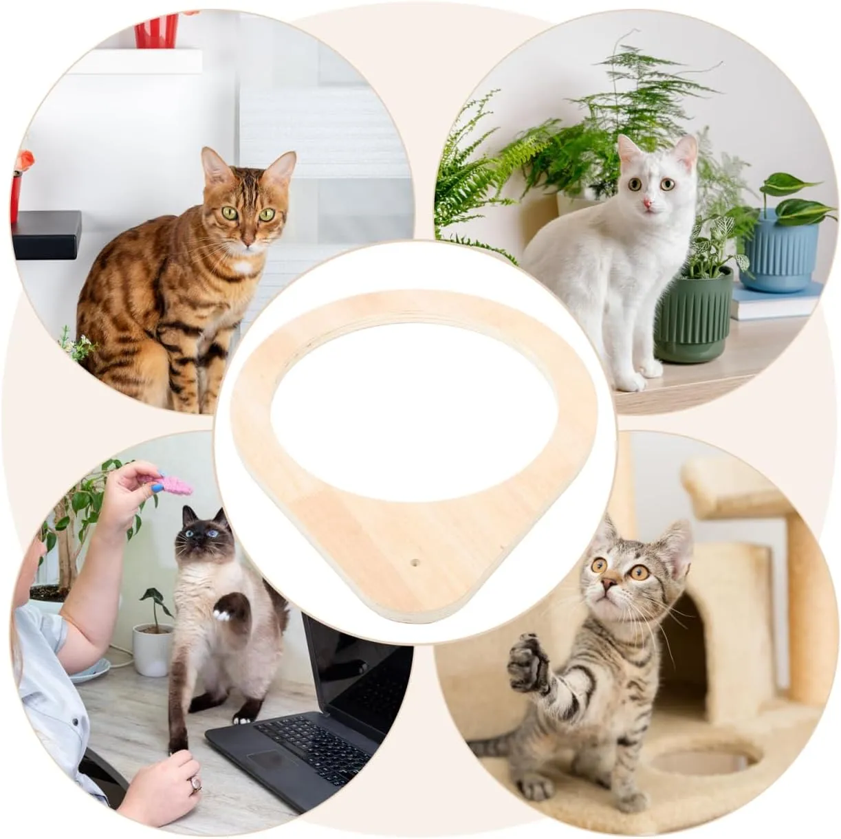 Cat Perch Frame Wooden Cat Scratching Post Accessory Spacious Design Minimalist Style Replaceable Scratch Post Frame