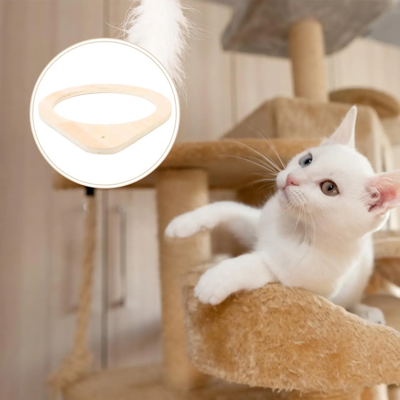 Cat Perch Frame Wooden Cat Scratching Post Accessory Spacious Design Minimalist Style Replaceable Scratch Post Frame