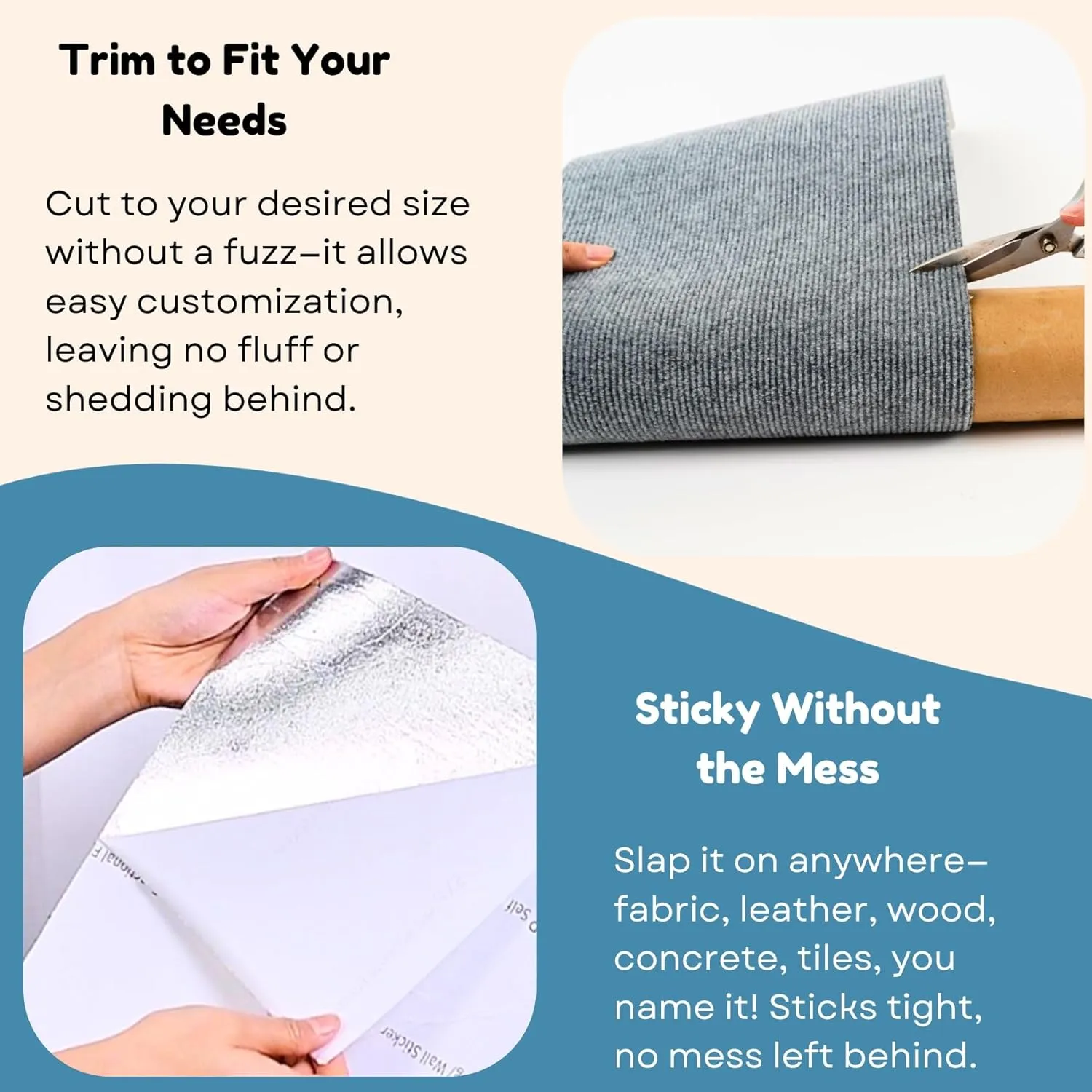 Cat Scratch Mat (5 Pack), 23.6 x 11.8 Cat Wall Stracther, Versatile Self-Adhesive Replacement Easy Use for Cat Trees, Wall Furniture, Scratching Posts, and Couch Protection (Dark Grey)