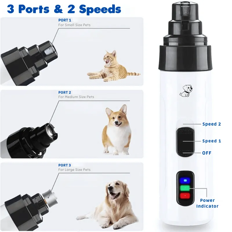 Cordless Pet Nail Trimmer - Quiet, Rechargeable, & Ergonomic