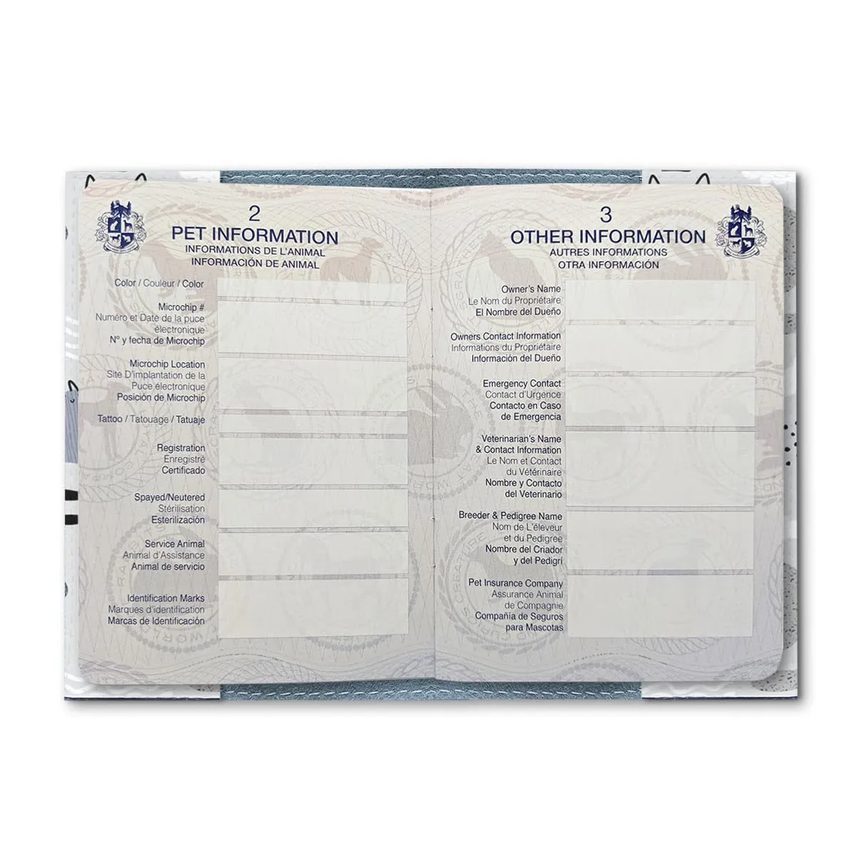 Customizable Gray Dog Design for Pet Owners | Vegan Leather Vet Document Holder | Eco-Friendly Pet Gifts | Personalized Pet Document Organizer