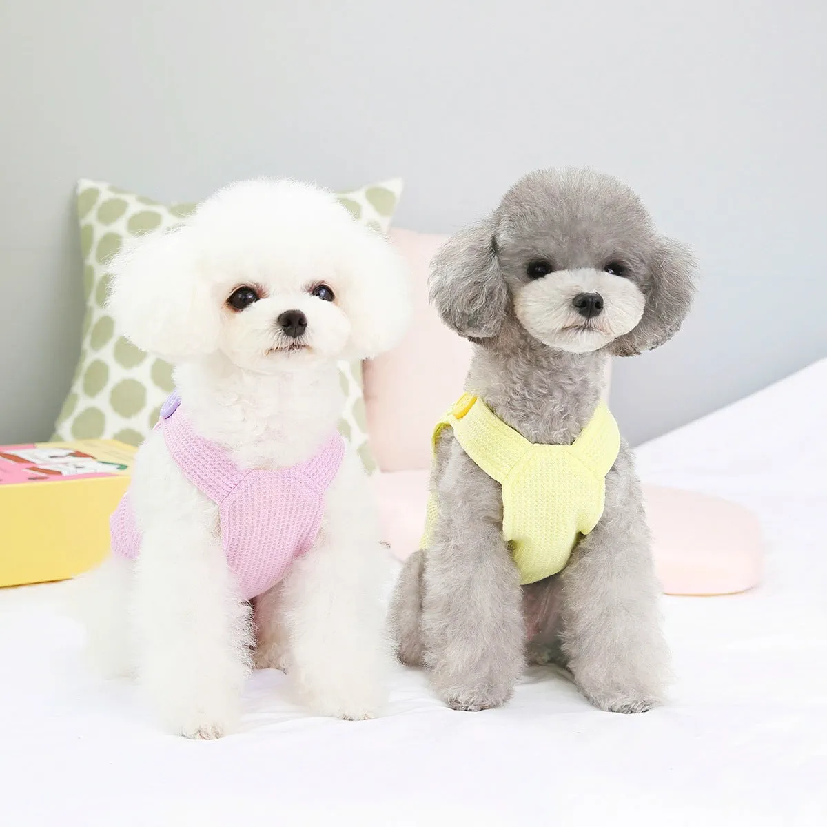 Cute Bear Printed Mini Check Pattern Pet Puppy Clothing