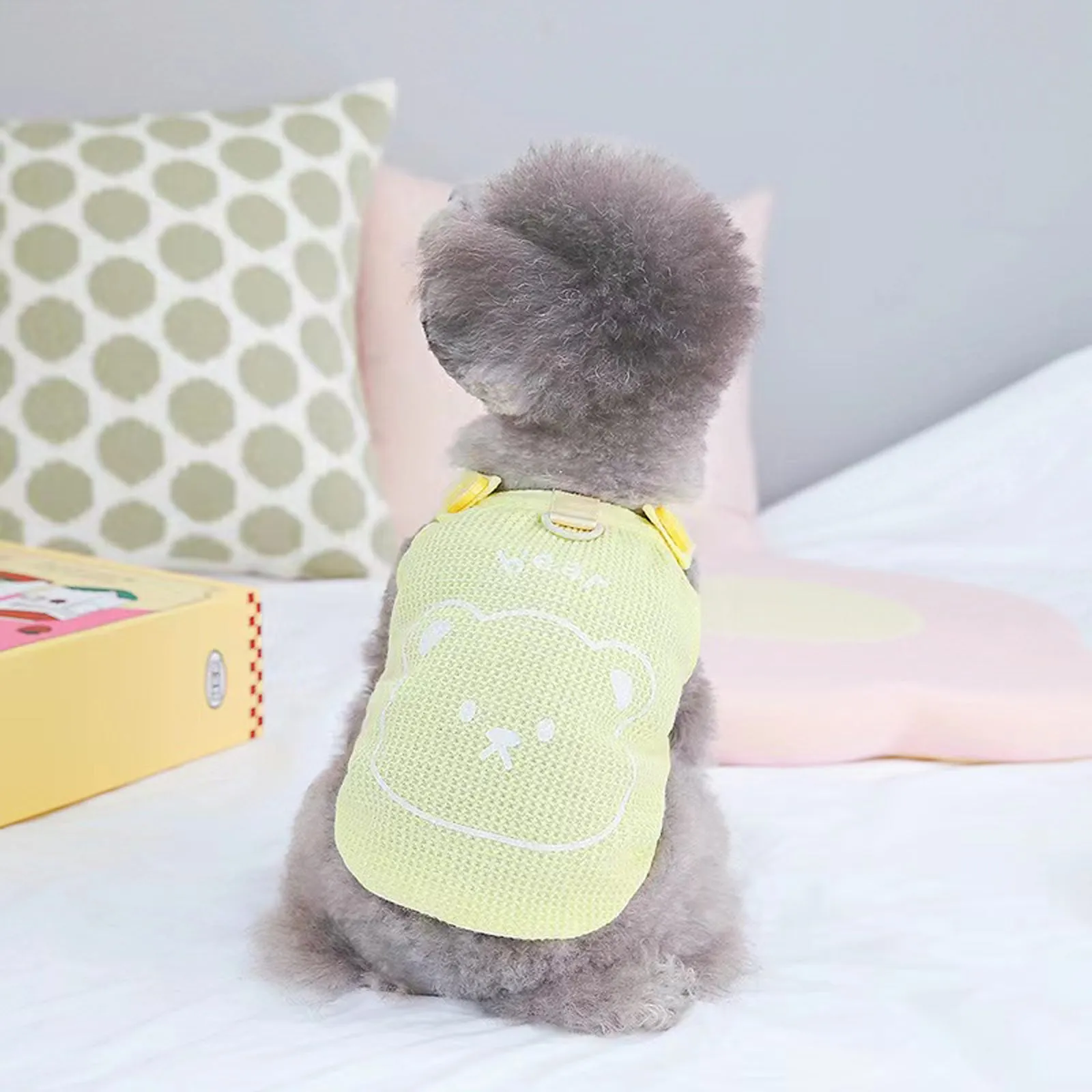 Cute Bear Printed Mini Check Pattern Pet Puppy Clothing