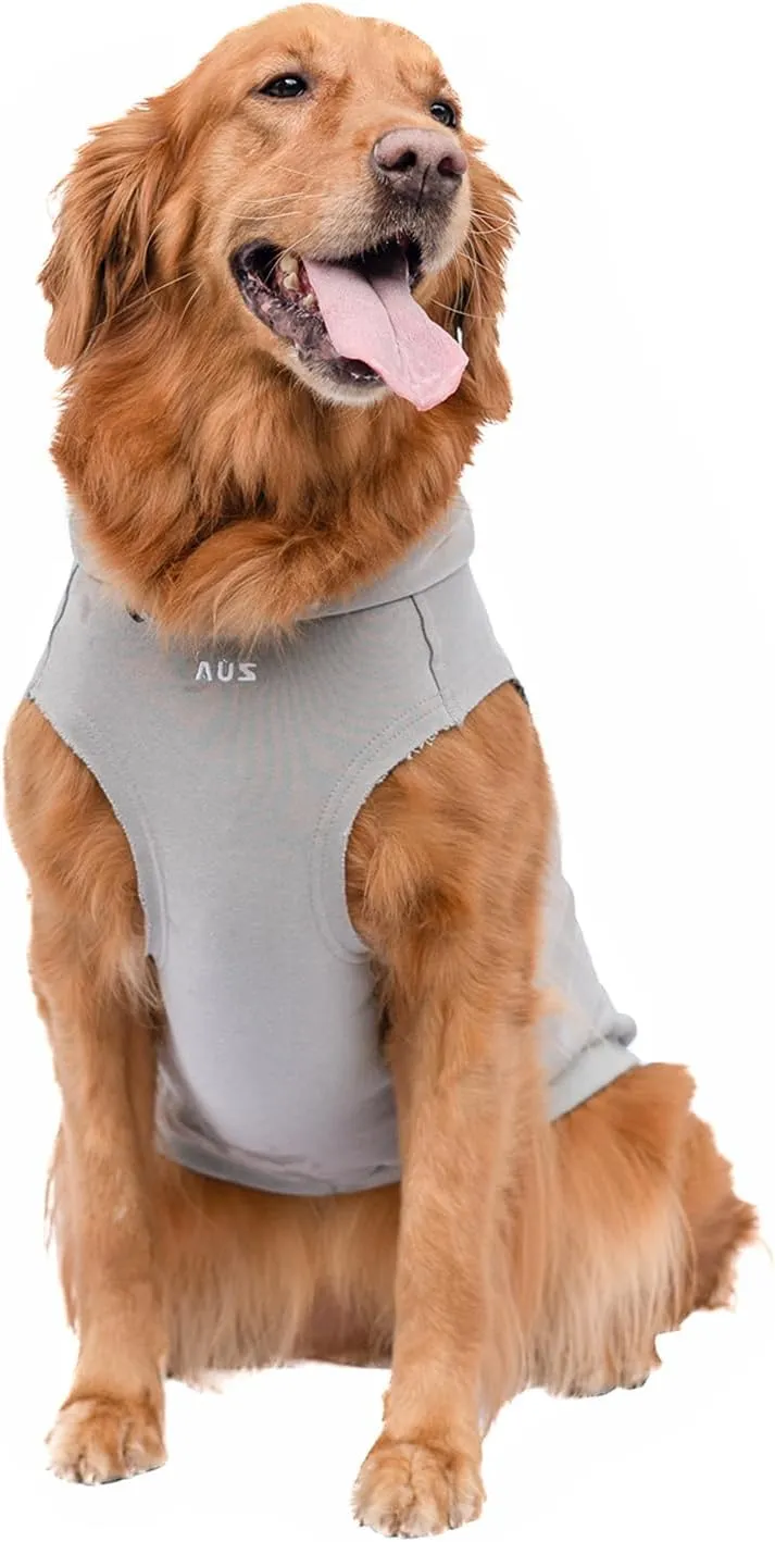 Dog Pet Clothes Hoodies Sleeveless Sweatershirt for Extra Large Dogs Boy Girl Doggy Sweater Elastic Cotton Pullover Hoodie for Labrador Golden Retriever Border Collie German Shepherd - Grey XXL