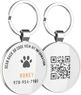 Dog Tags Personalized Pet ID Tags - QR Code Customize Dog Cat Tag - Pet Online Profile Display Pet Information