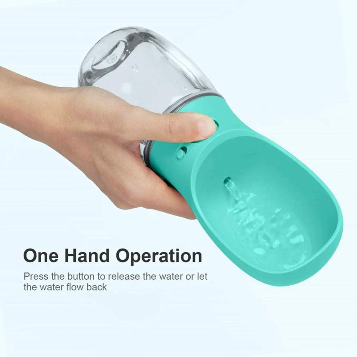 Dog Water Bottle, Leak Proof Portable Pet Water Bottles for Dogs, Puppy Water Dispenser with Drinking Feeder for Travel (Mint Green 19oz)