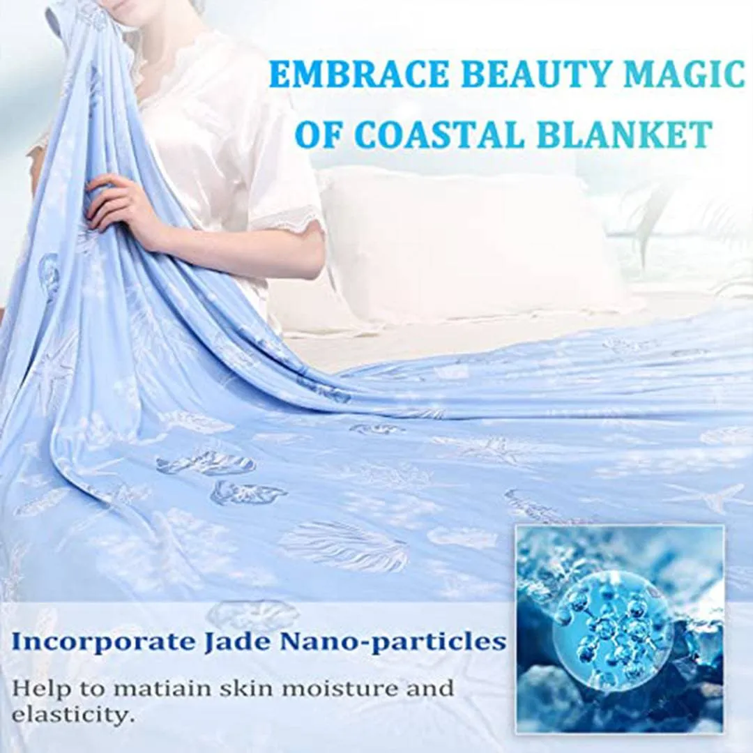 Elegear Refreshing Ocean-Inspired Blue Tone Silk Feel Cooling Blanket