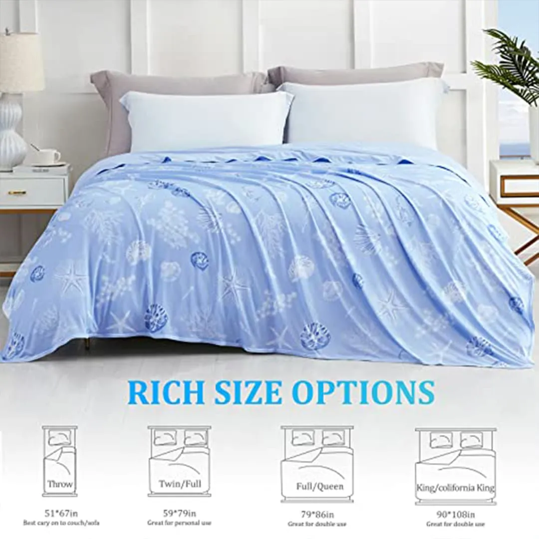 Elegear Refreshing Ocean-Inspired Blue Tone Silk Feel Cooling Blanket