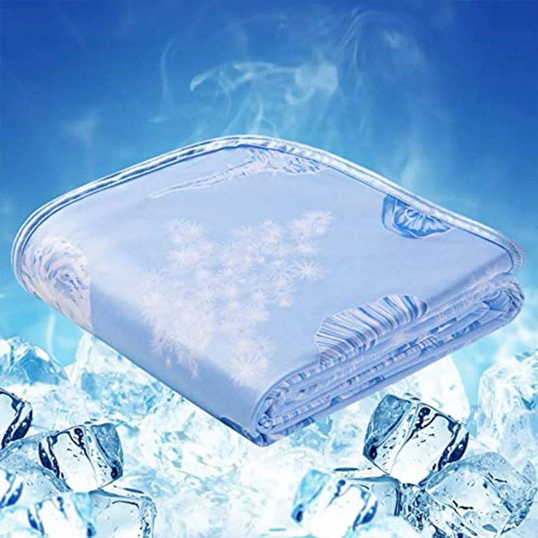 Elegear Refreshing Ocean-Inspired Blue Tone Silk Feel Cooling Blanket