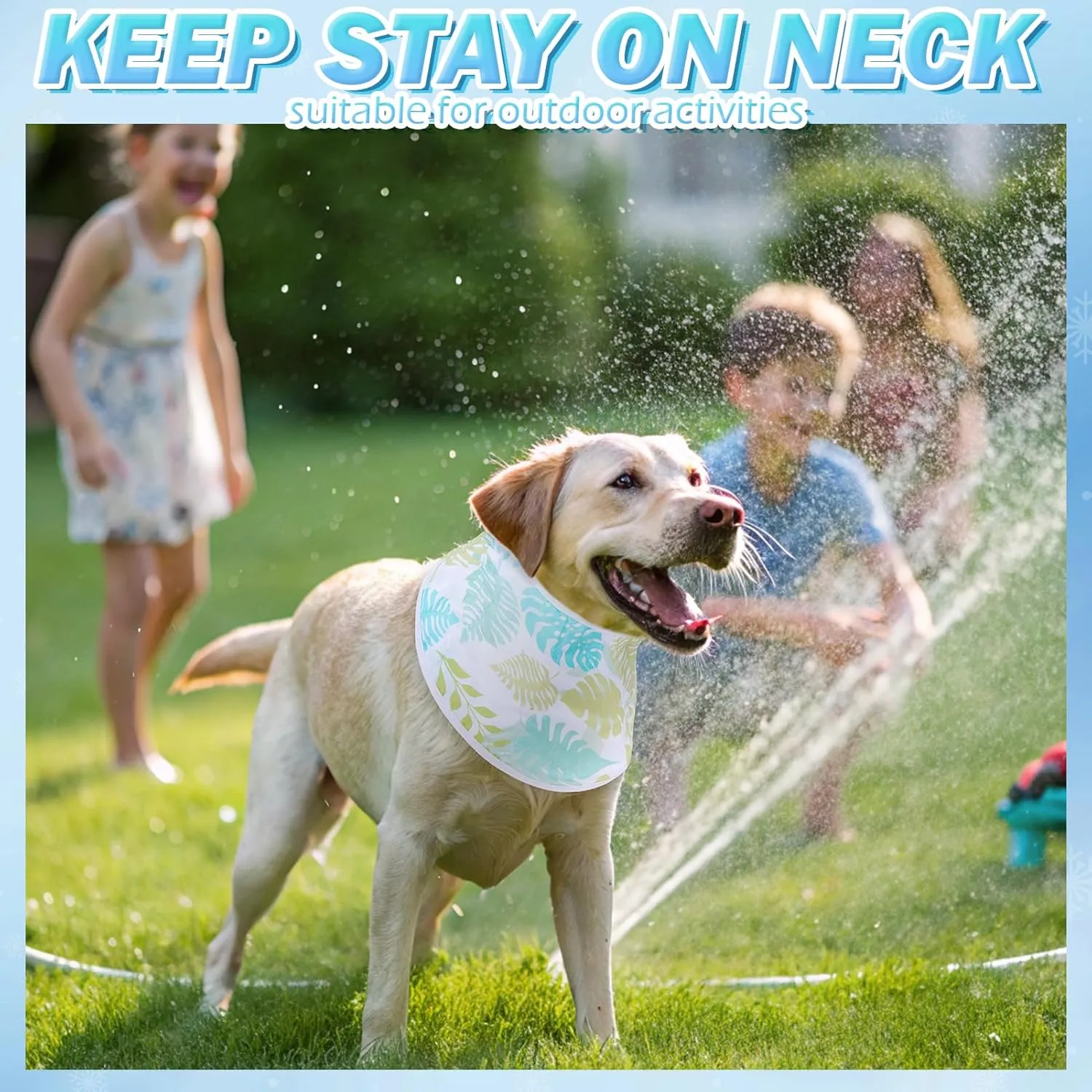 EXPAWLORER Dog Cooling Bandana - 2 Pack Instant Chill Out Adjustable Pet Scarf, Summer Outdoor Ice Neck Cooler, Prevent Sunstroke for Small Medium Large Dogs, Medium