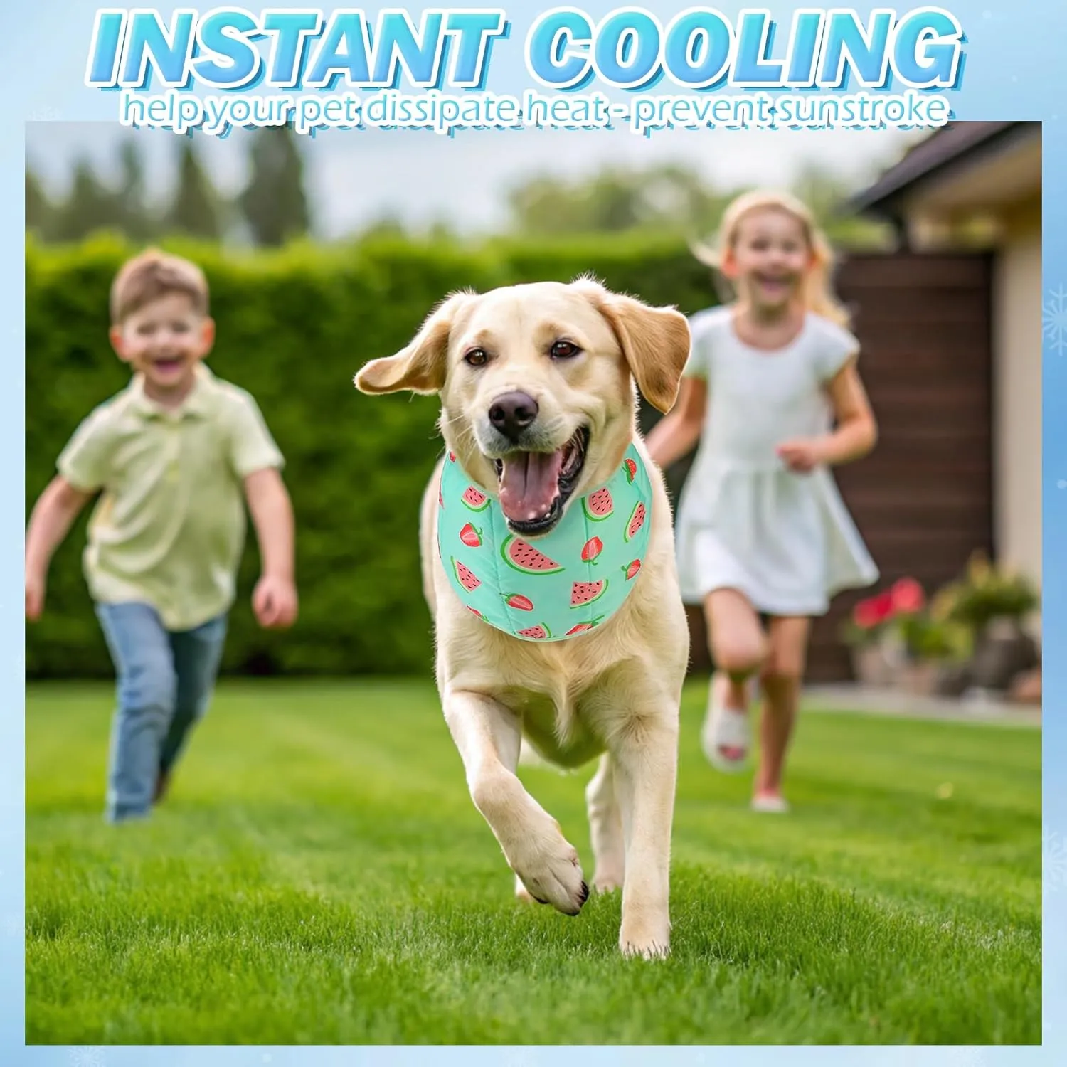 EXPAWLORER Dog Cooling Bandana - 2 Pack Instant Chill Out Adjustable Pet Scarf, Summer Outdoor Ice Neck Cooler, Prevent Sunstroke for Small Medium Large Dogs, Medium