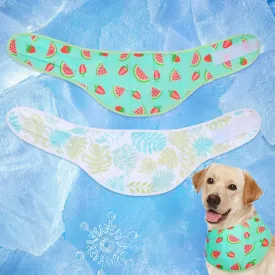 EXPAWLORER Dog Cooling Bandana - 2 Pack Instant Chill Out Adjustable Pet Scarf, Summer Outdoor Ice Neck Cooler, Prevent Sunstroke for Small Medium Large Dogs, Medium
