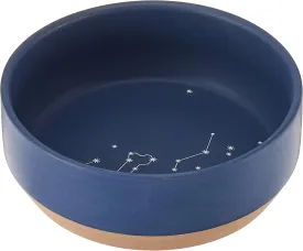 Fringe Studio Stoneware Pet Bowl, Medium, Celestial (479007),Dark Blue