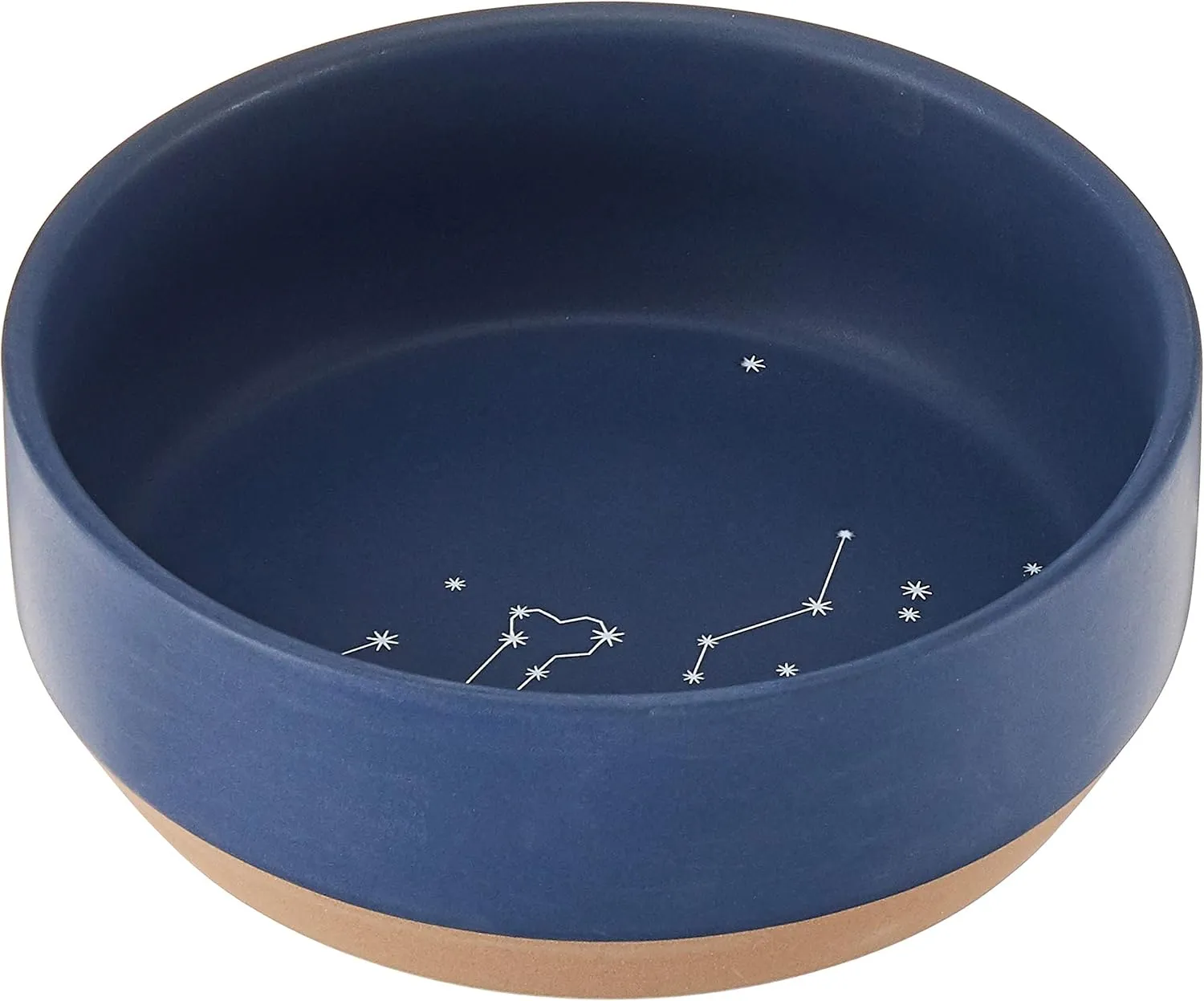Fringe Studio Stoneware Pet Bowl, Medium, Celestial (479007),Dark Blue