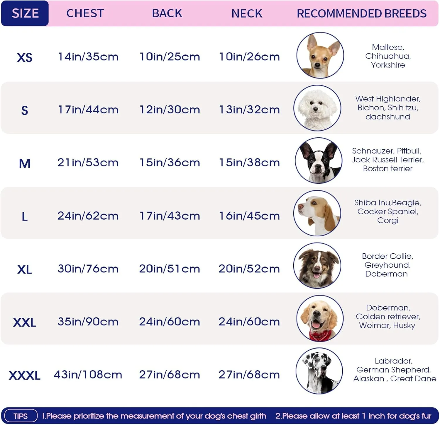 FUAMEY Dog Jacket - Waterproof Winter Coat with Zipper - Reflective Vest for Extra Small Dogs - Black XS