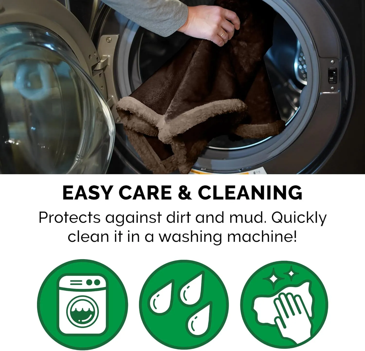 Furhaven Waterproof & Self-Warming Throw Blanket for Dogs & Indoor Cats, Washable & Reflects Body Heat - Soft-Edged Terry & Sherpa Dog Blanket - Espresso, Medium