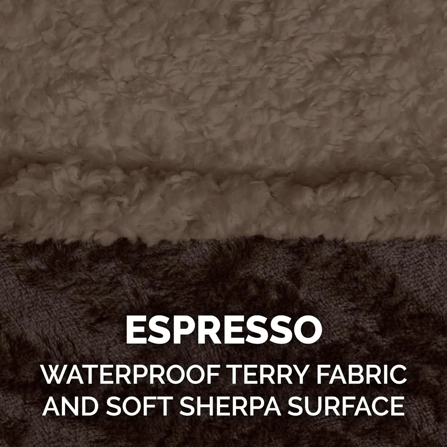 Furhaven Waterproof & Self-Warming Throw Blanket for Dogs & Indoor Cats, Washable & Reflects Body Heat - Soft-Edged Terry & Sherpa Dog Blanket - Espresso, Medium