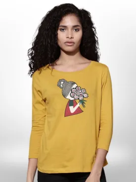 Girls Printed T-shirt 4 Quarter Sleeve