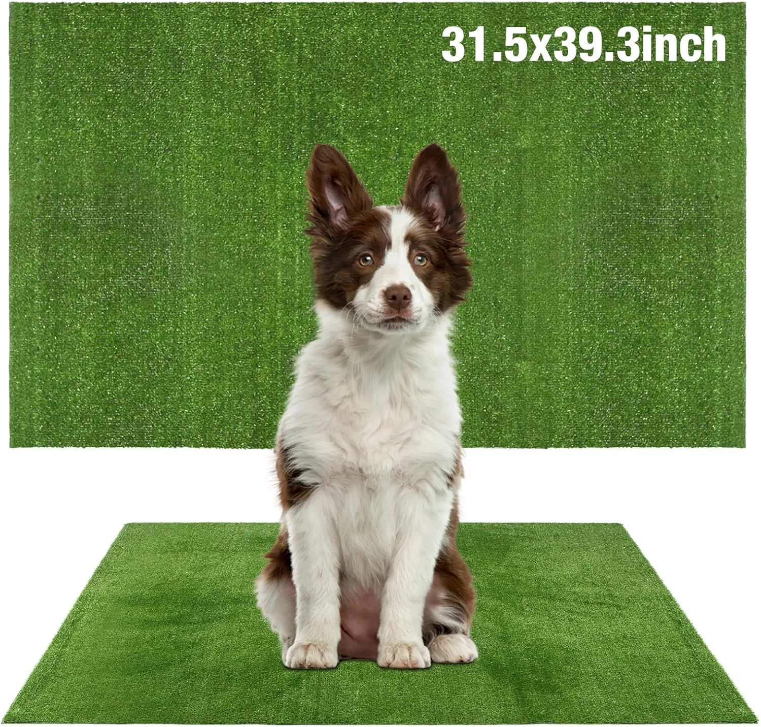 GLOBREEN Fake Grass Pee Pad for Dogs, 31.5"x39.3" Puppy Potty Training Turf, Pets Artificial Grass for Patio Balcony Outdoor, Reusable Waterproof Easy to Cut