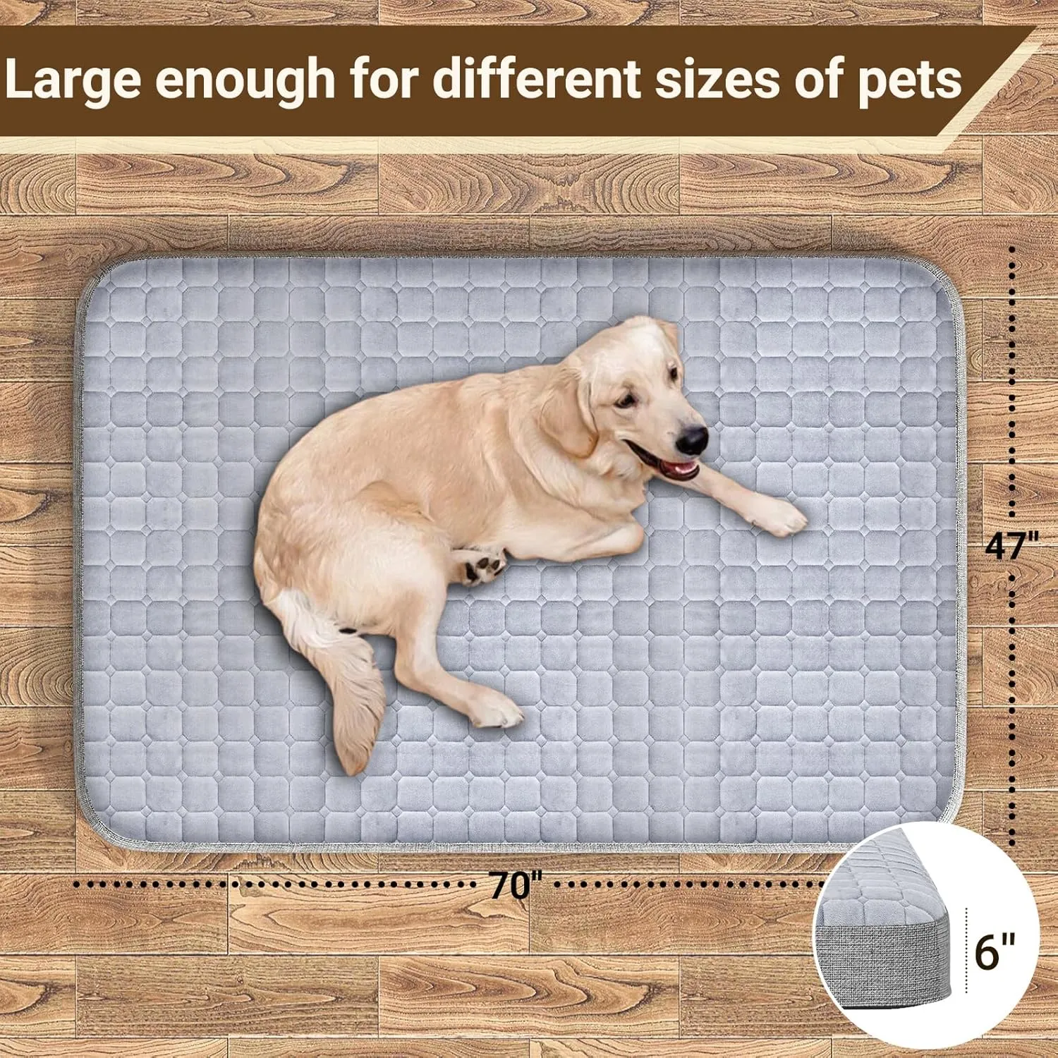 Heeyoo Large Dog Bed, Inflatable Dogs Bed for Large Dogs with Removable & Washable Cover, Orthopedic Dog Crate Pad with Anti-Slip Bottom, Portable Foldable Pet Bed for Indoor & Outdoor, Travel