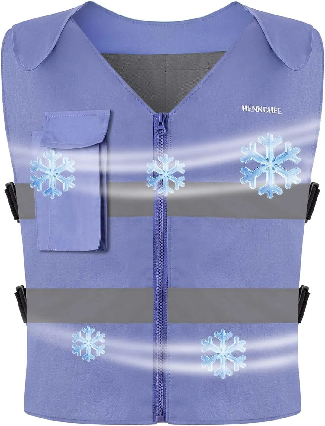 HENNCHEE Cooling Safety Vest for Men & Women, 12PCS Ice Packs, Body Cool Clothing for Hot Weather Outside Workers
