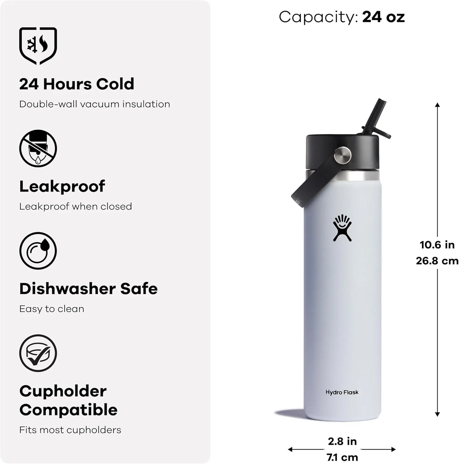 Hydro Flask Wide Flex Straw Cap Agave 24 Oz