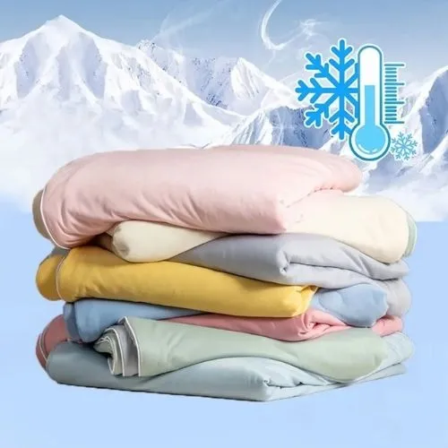 Icy Silky Summer Cool Quilt Set of 3 Pieces, Pink with Grey Color