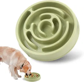 Joyfia Slow Feeder Dog Bowl, Anti-Choking Puzzle Feeding Bowl for Dry, Wet & Raw Food, Slow Down Eating, Prevents Overeating, Puppy Training, Maze Dog Dishes for Small Medium Breeds Cats Pets (Green)