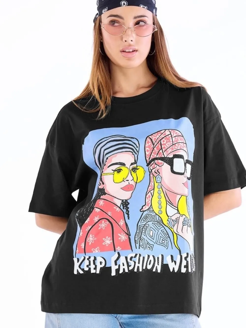 Keep Fashion Weird Printed High Quality Womens Drop Shoulder Tee Legacy Boutiques Dhaka