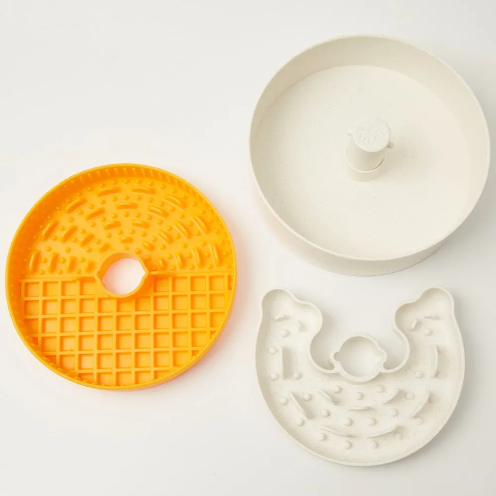 KOHE-VERSARY 8% OFF: Puzzle Feeder Lite Lick Interactive Dog Bowl (Orange)