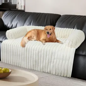 Luxurious Dog Couch Bed, Washable Calming Dog Couch Cover, Removable Couch Protector for Dogs, Waterproof Sofa Bed, Pet Bed Mats for Couch, Pet Couch Covers for Sofa(White, XXL)