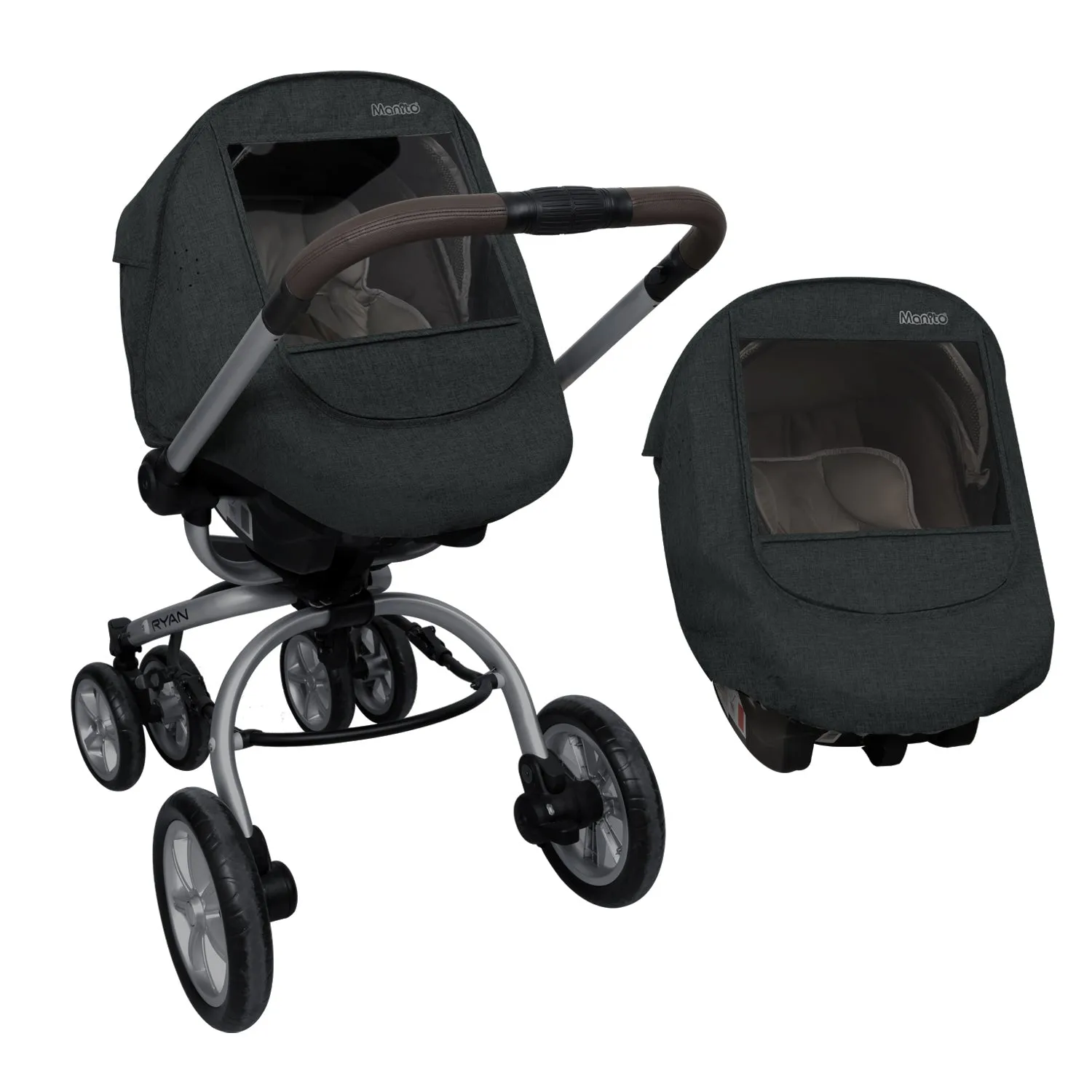 Melange Infant Car Seat Weather Shield (Charcoal Grey)