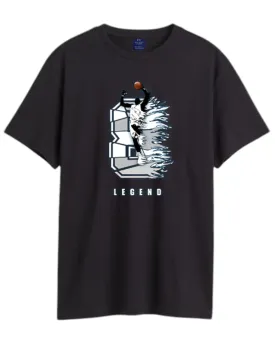 Men Basketball Legend Print Cotton Tshirt