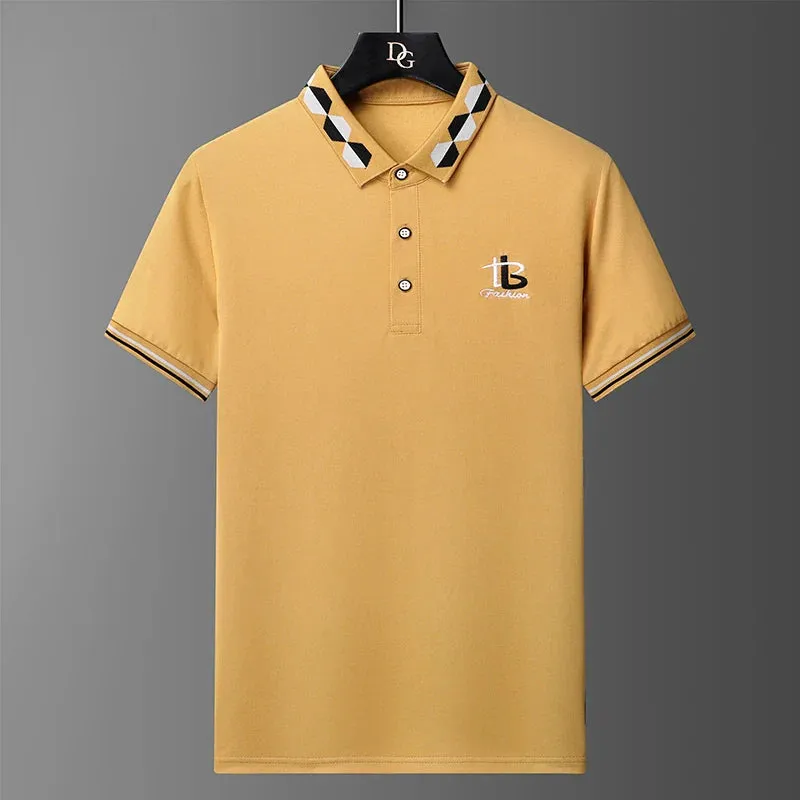 Men's Summer Embroidered Polo T-Shirt - Casual Business Top