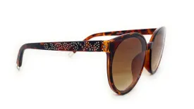 Montana West Rhinestone Cat Eye Sunglasses - Tortoise Frame