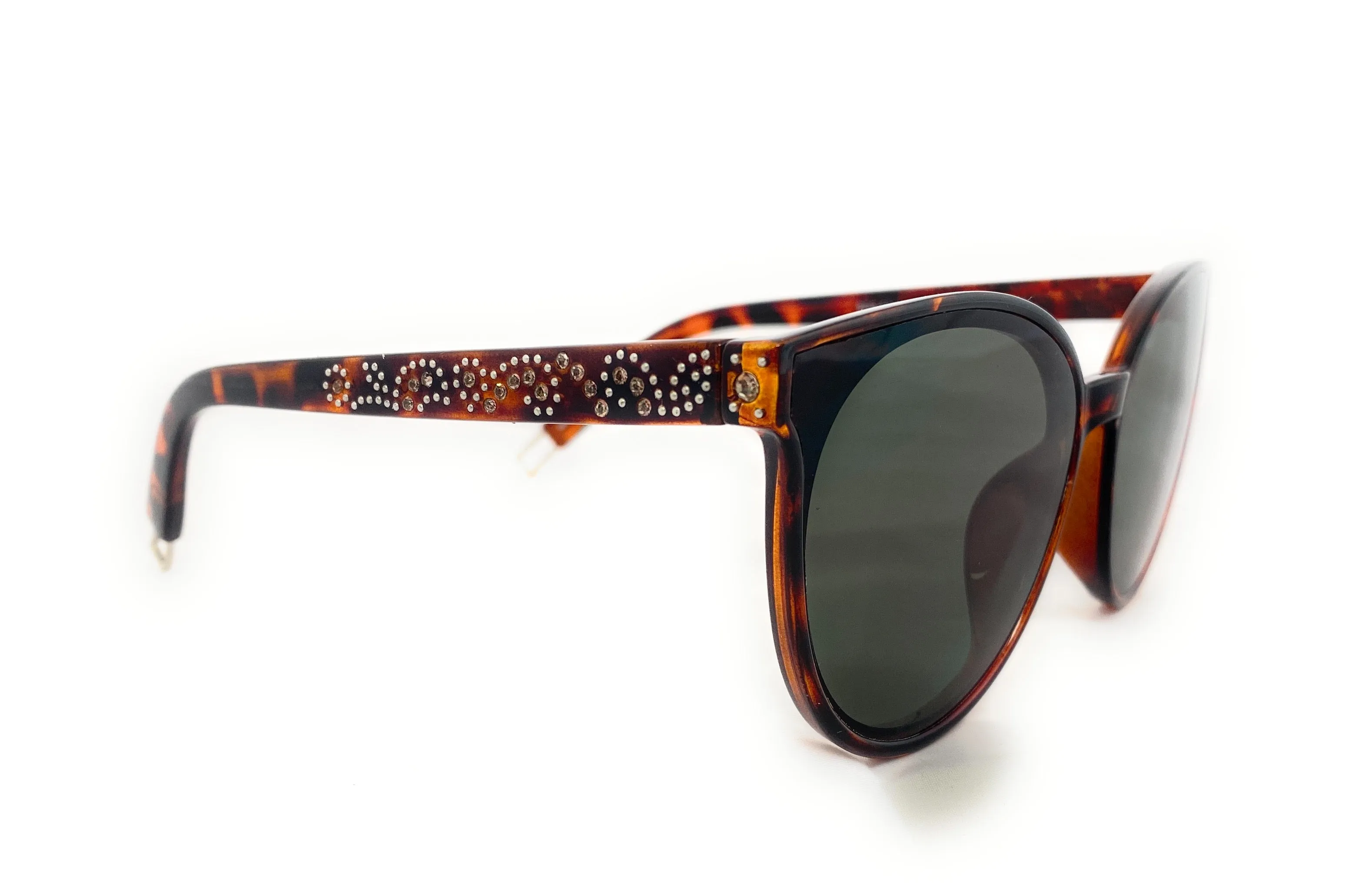 Montana West Rhinestone Cat Eye Sunglasses - Tortoise Frame