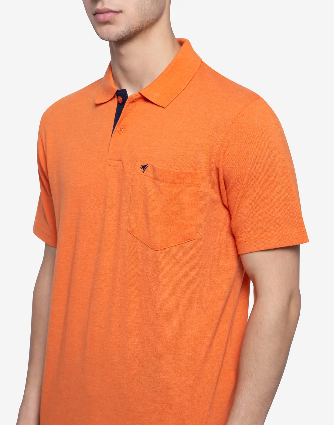 Neva Men cotton rich casualwear Summer Polo Half Sleeve T-Shirt - Orange Milange