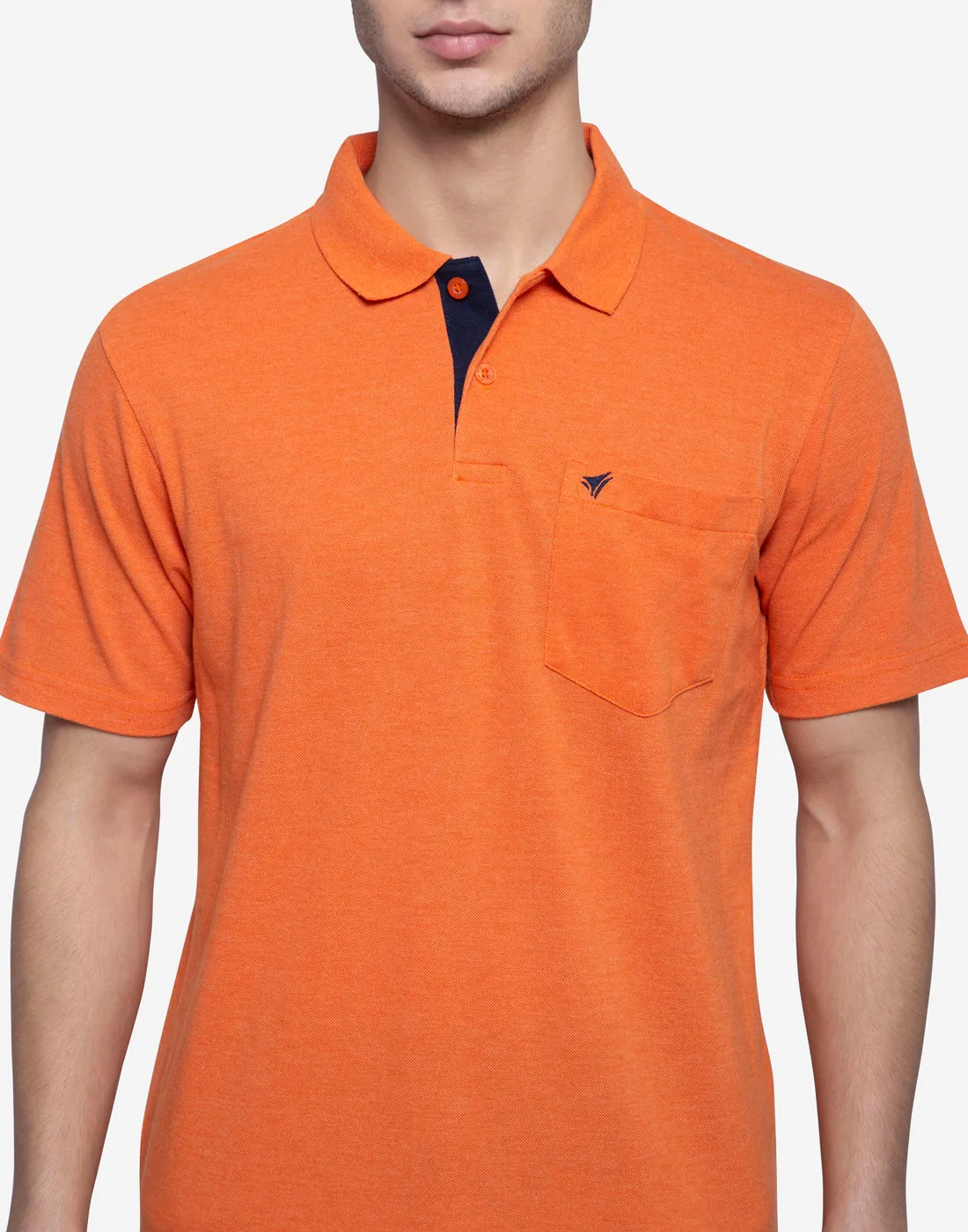 Neva Men cotton rich casualwear Summer Polo Half Sleeve T-Shirt - Orange Milange