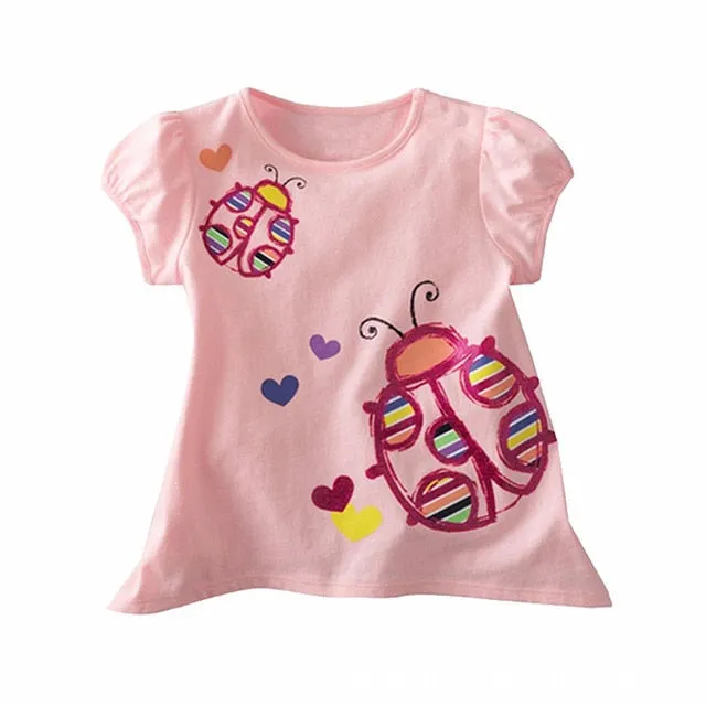 New Kids Girl T Shirt Summer Baby Cotton Tops Clothing Cartoon T-shirts Short Sleeve