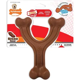Nylabone Ergonomic Hold & Chew Wishbone Power Chew Durable Dog Toy Bison Large/Giant