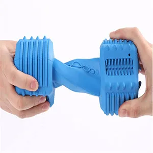 Pawfectpals Indestructible Dumbbell Dog Chew Toys for Aggressive chewers, Interactive Puzzle Treat Toy, Food Dispenser Feeder, Natural Rubber Bite Resistant for Healthy Teeth Dental Cleaning (Blue)