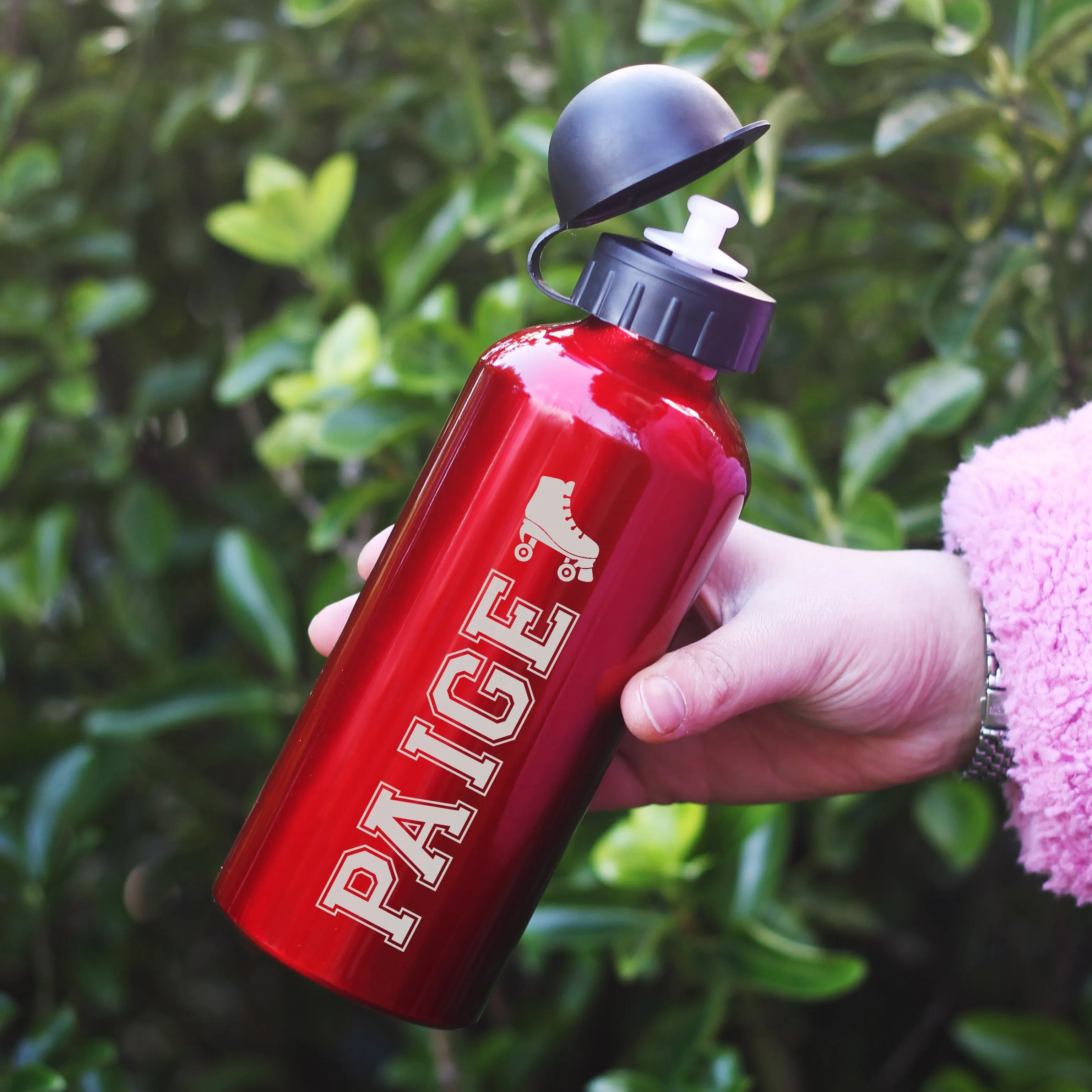 Personalised Kids 650ml Aluminium Water Bottle with Sports or Hobby Icons