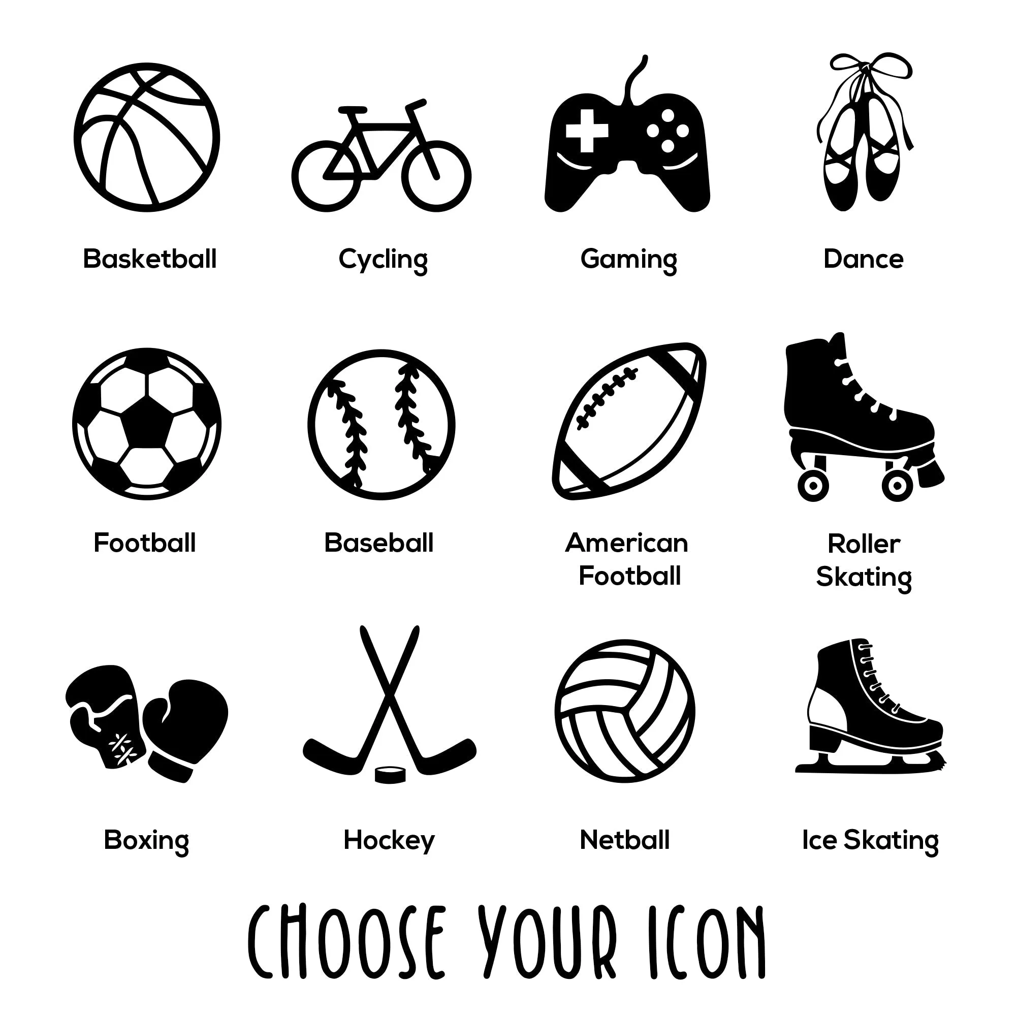 Personalised Kids 650ml Aluminium Water Bottle with Sports or Hobby Icons